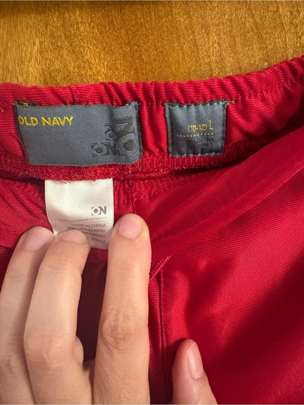 Old Navy Red Joggers with White Side Stripe